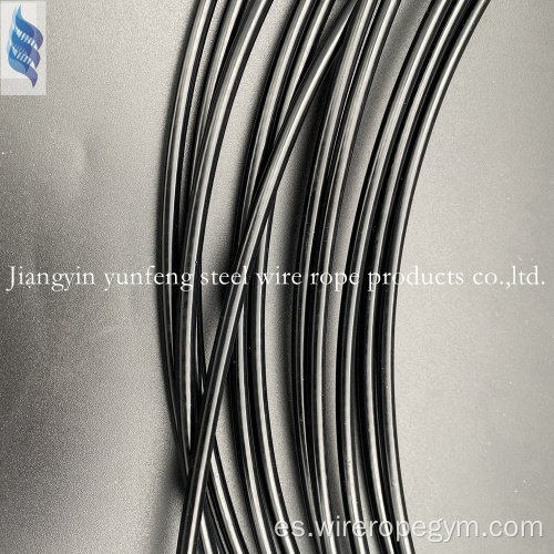 Cable de acero de gimnasio con recubrimiento negro de PA/Nalon de 4.76 mm